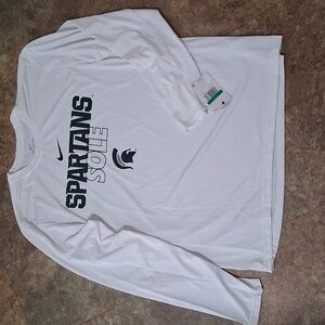 New. Nike Dri Fit Michigan State Spartans Sole Long Sleeve Shirt. Size XL.